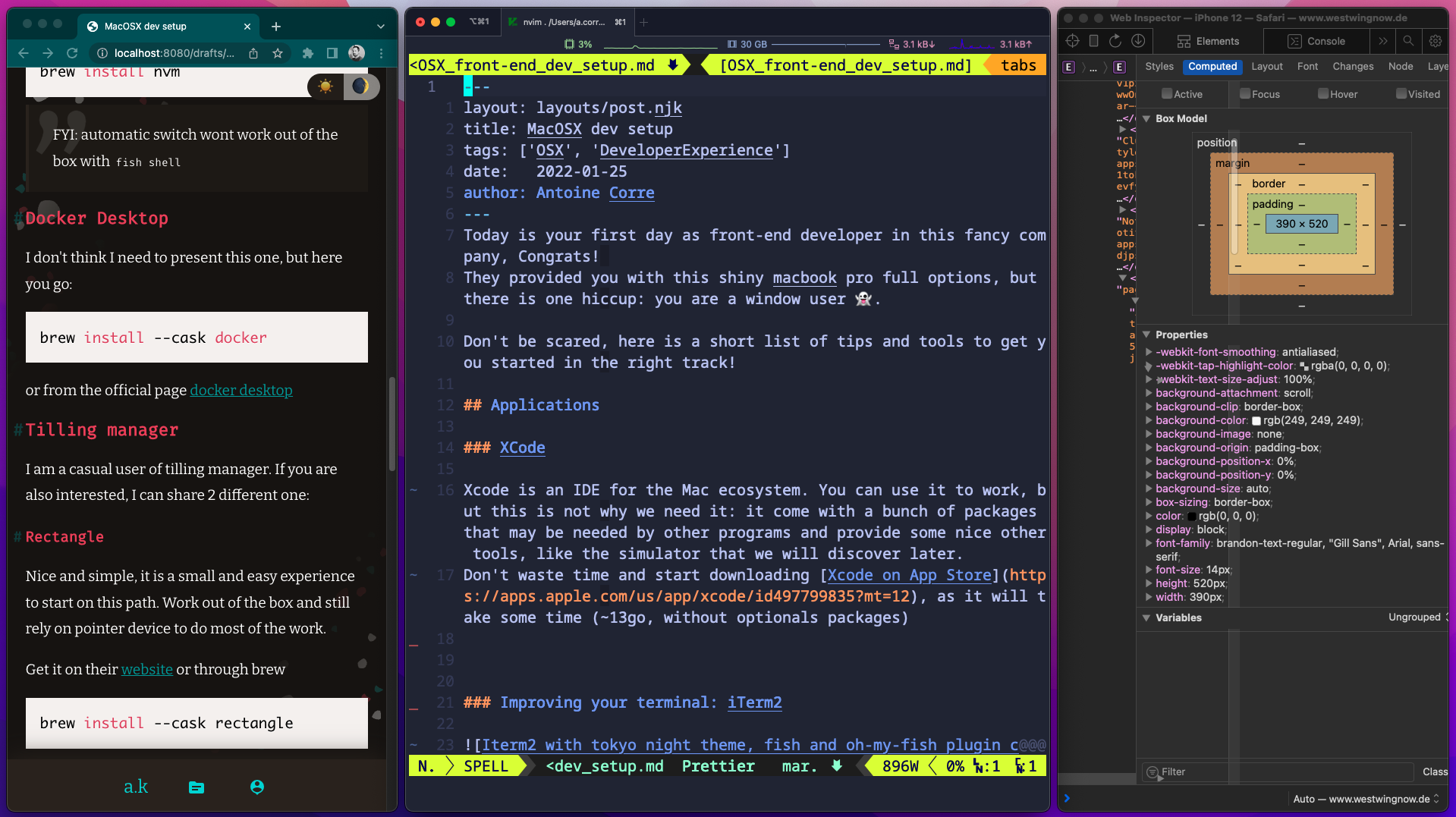 amethyst middle column layout