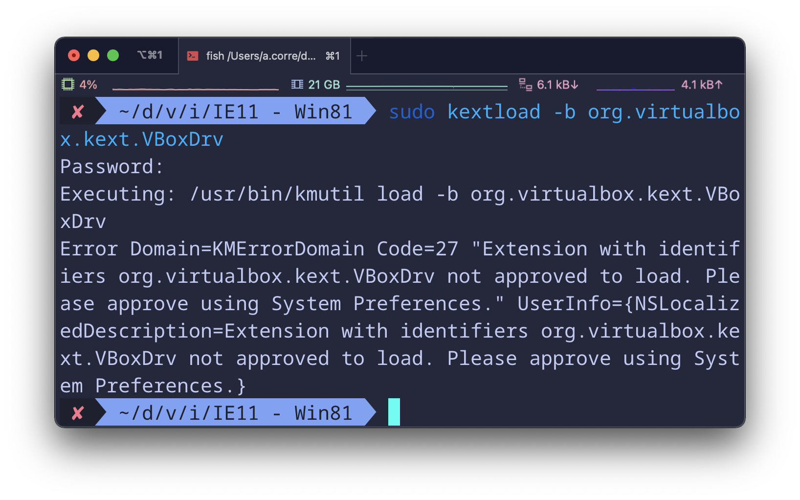 Security setting, blocked from loading